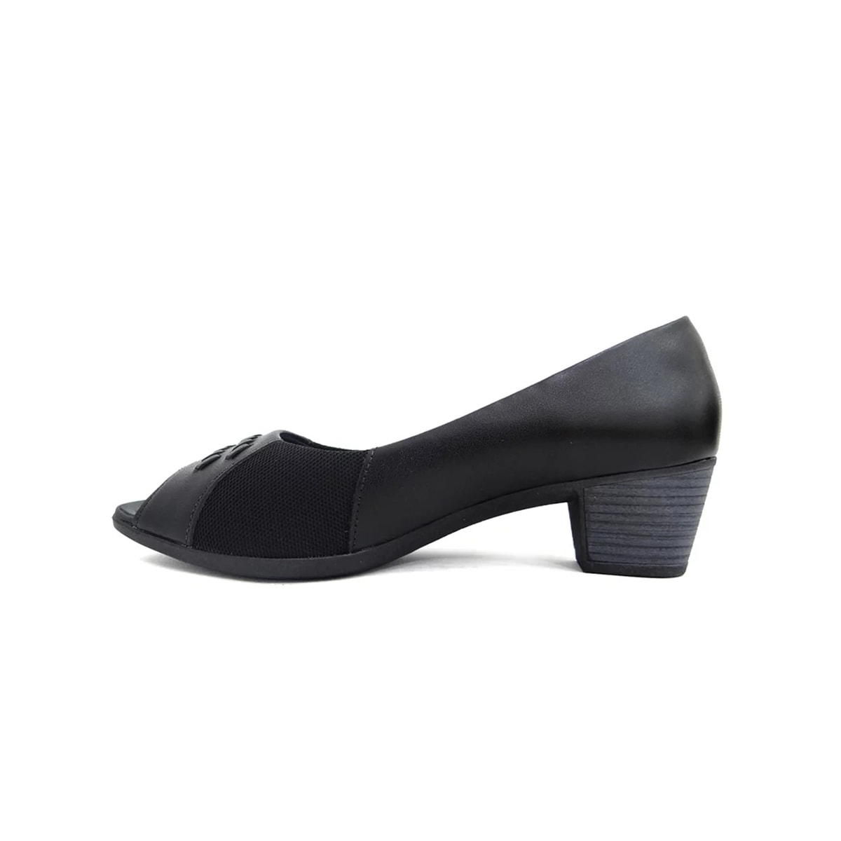 Peep Usaflex Toe de Couro Conforto Ac3216 Preto Peep Usaflex Toe de Couro Conforto Ac3216 Preto