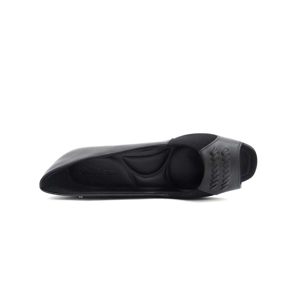 Peep Usaflex Toe de Couro Conforto Ac3216 Preto