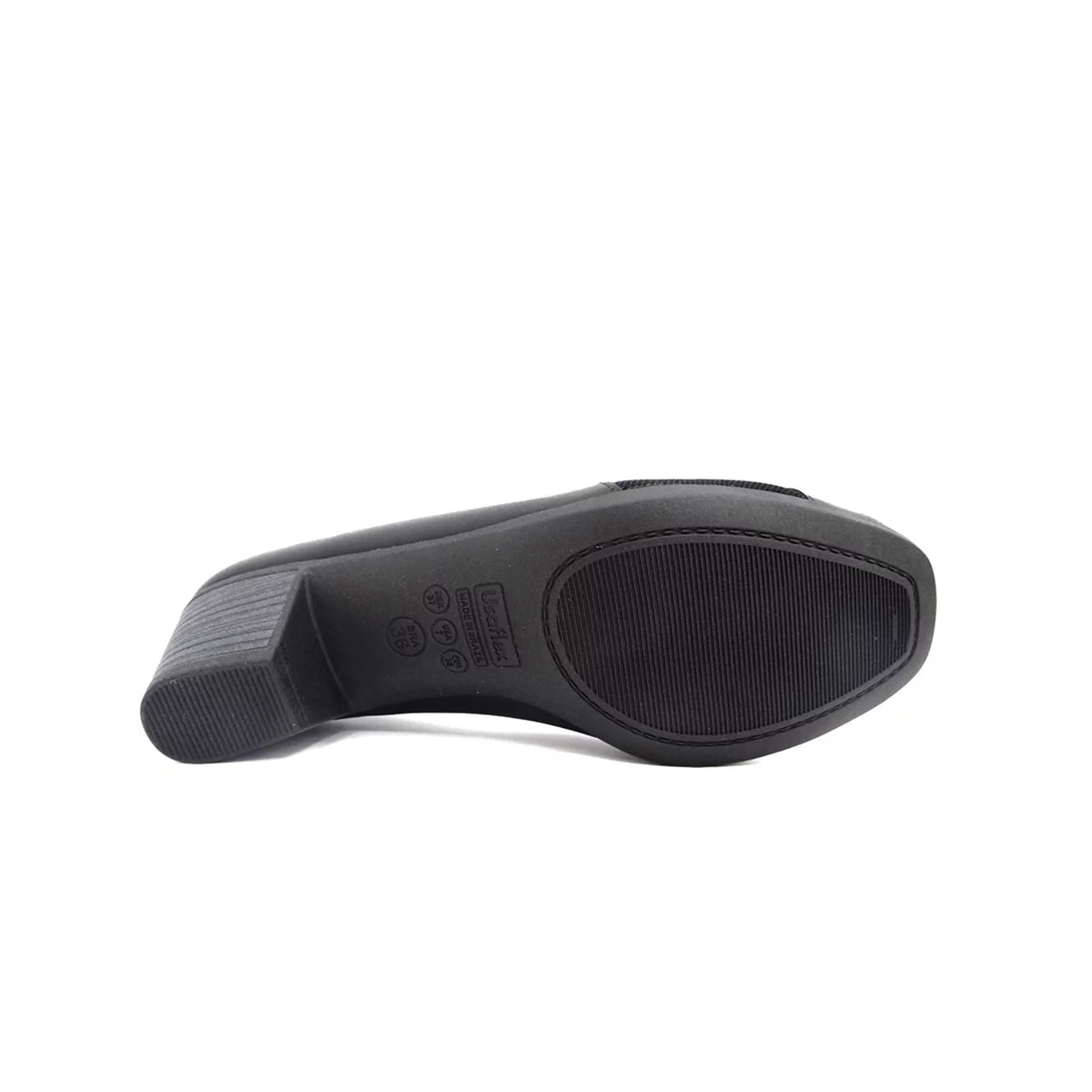 Peep Usaflex Toe de Couro Conforto Ac3216 Preto