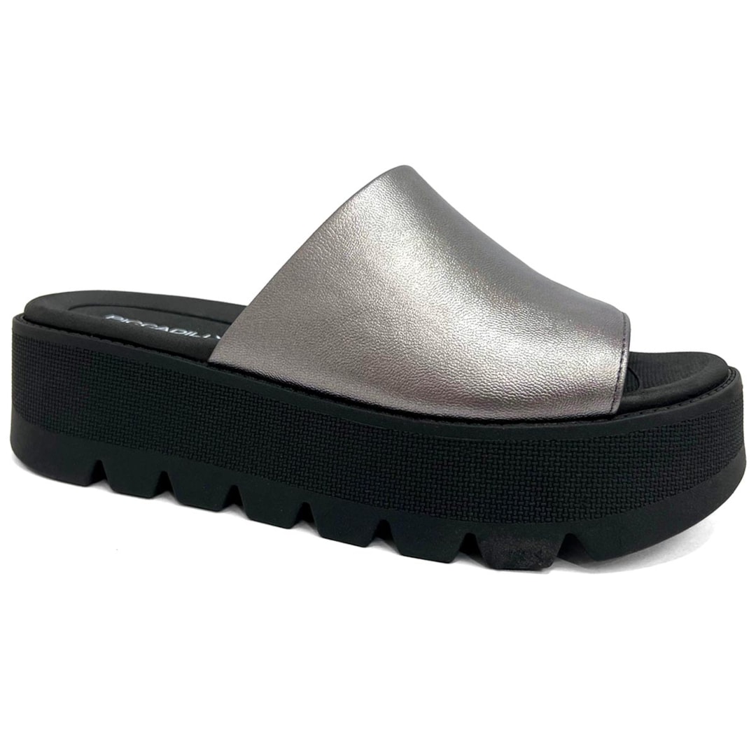 Piccadilly Tamanco Conforto Flatform 586003 Pewter Piccadilly Tamanco Conforto Flatform 586003 Pewter