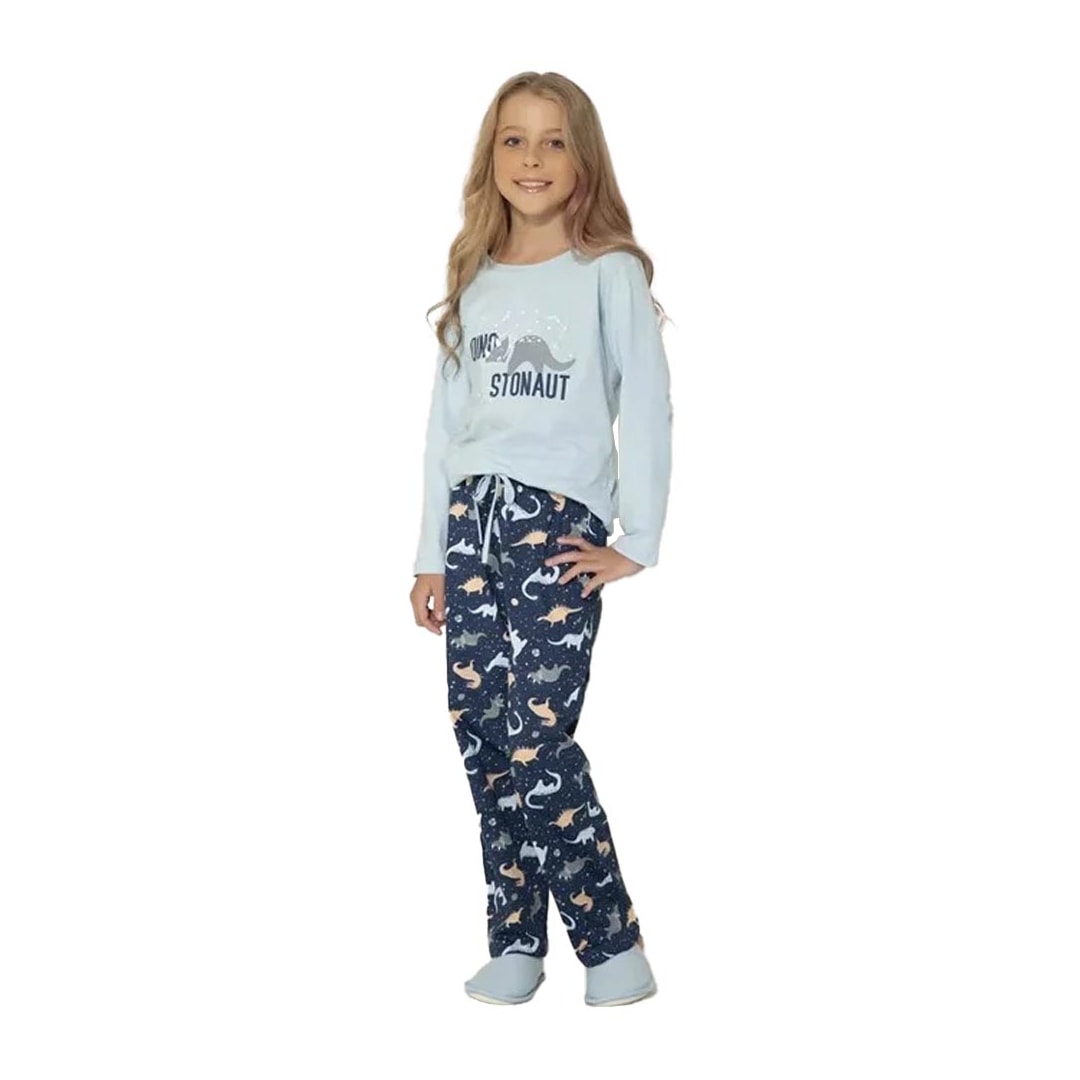 Pijama Anna Kock Infantil Manga Longa 1365 Azul Pijama Anna Kock Infantil Manga Longa 1365 Azul