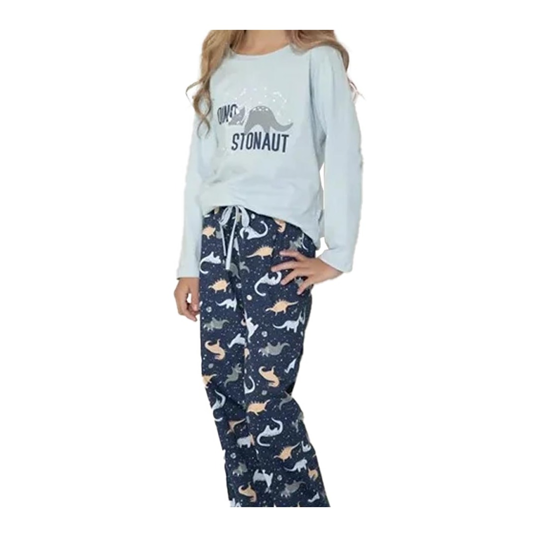 Pijama Anna Kock Infantil Manga Longa 1365 Azul Pijama Anna Kock Infantil Manga Longa 1365 Azul