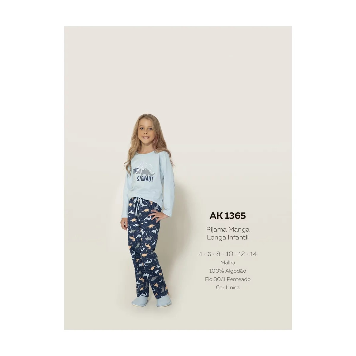 Pijama Anna Kock Infantil Manga Longa 1365 Azul Pijama Anna Kock Infantil Manga Longa 1365 Azul