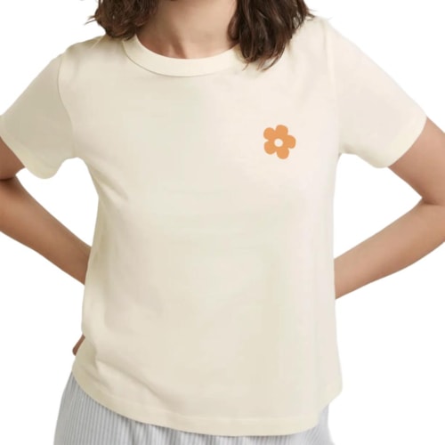 Detalhe - Pijama Hering Feminino Verão Com Calça 7C8d Manteiga