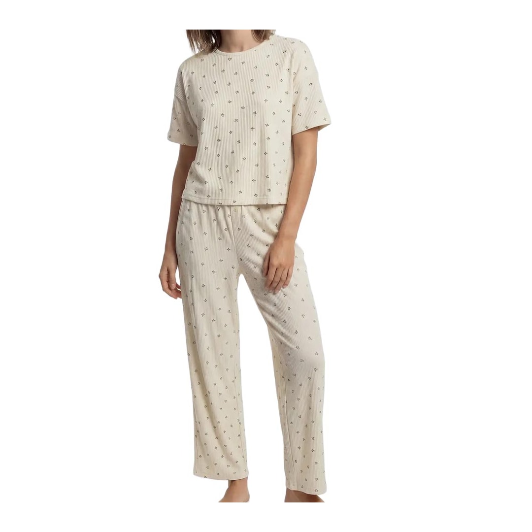 Pijama Hering Feminino Verão Com Calça 7D0W Amarelo Claro Pijama Hering Feminino Verão Com Calça 7D0W Amarelo Claro