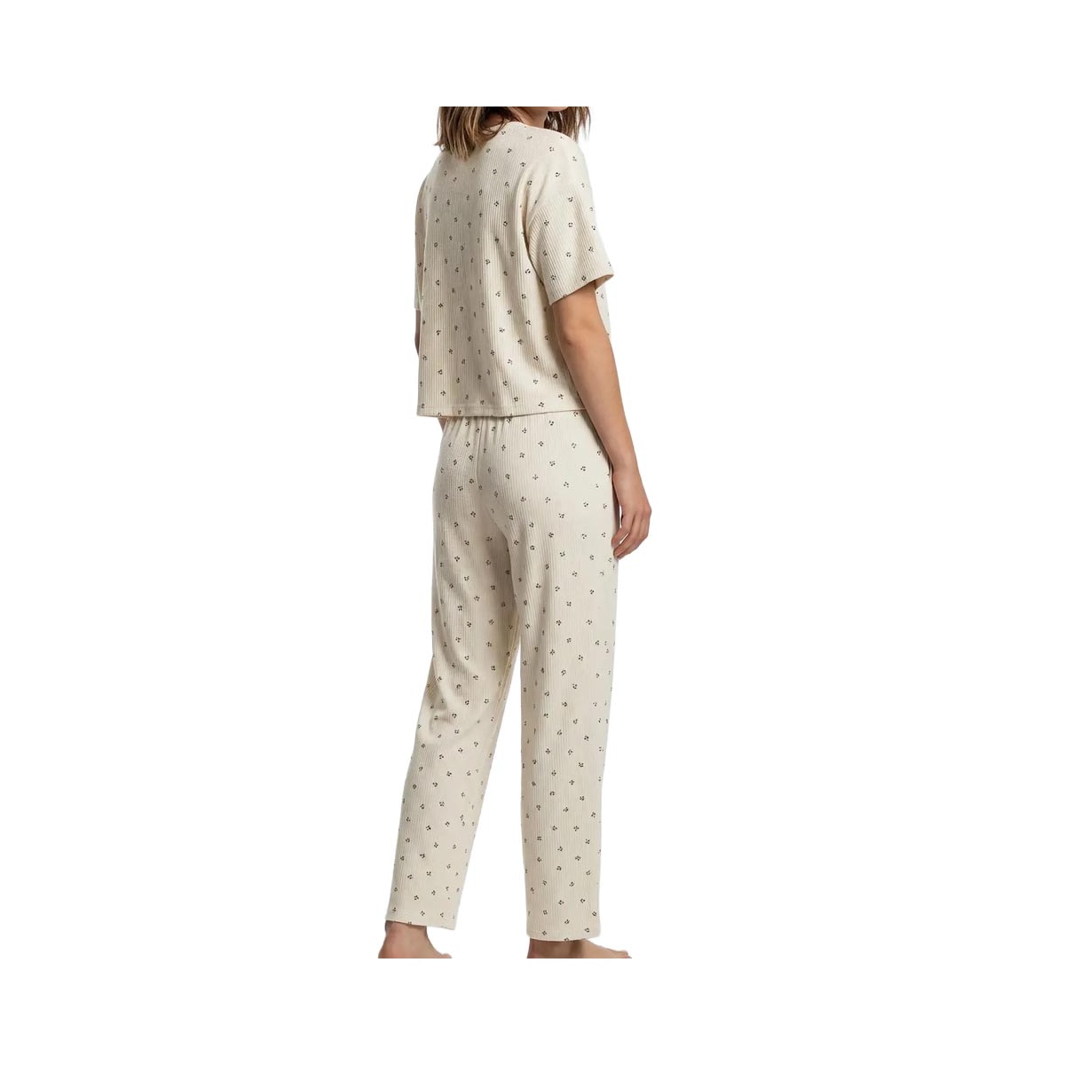 Pijama Hering Feminino Verão Com Calça 7D0W Amarelo Claro