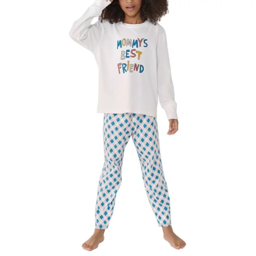 Pijama Hering Infantil Manga Longa Feminino 7cr5 Creme/Menta