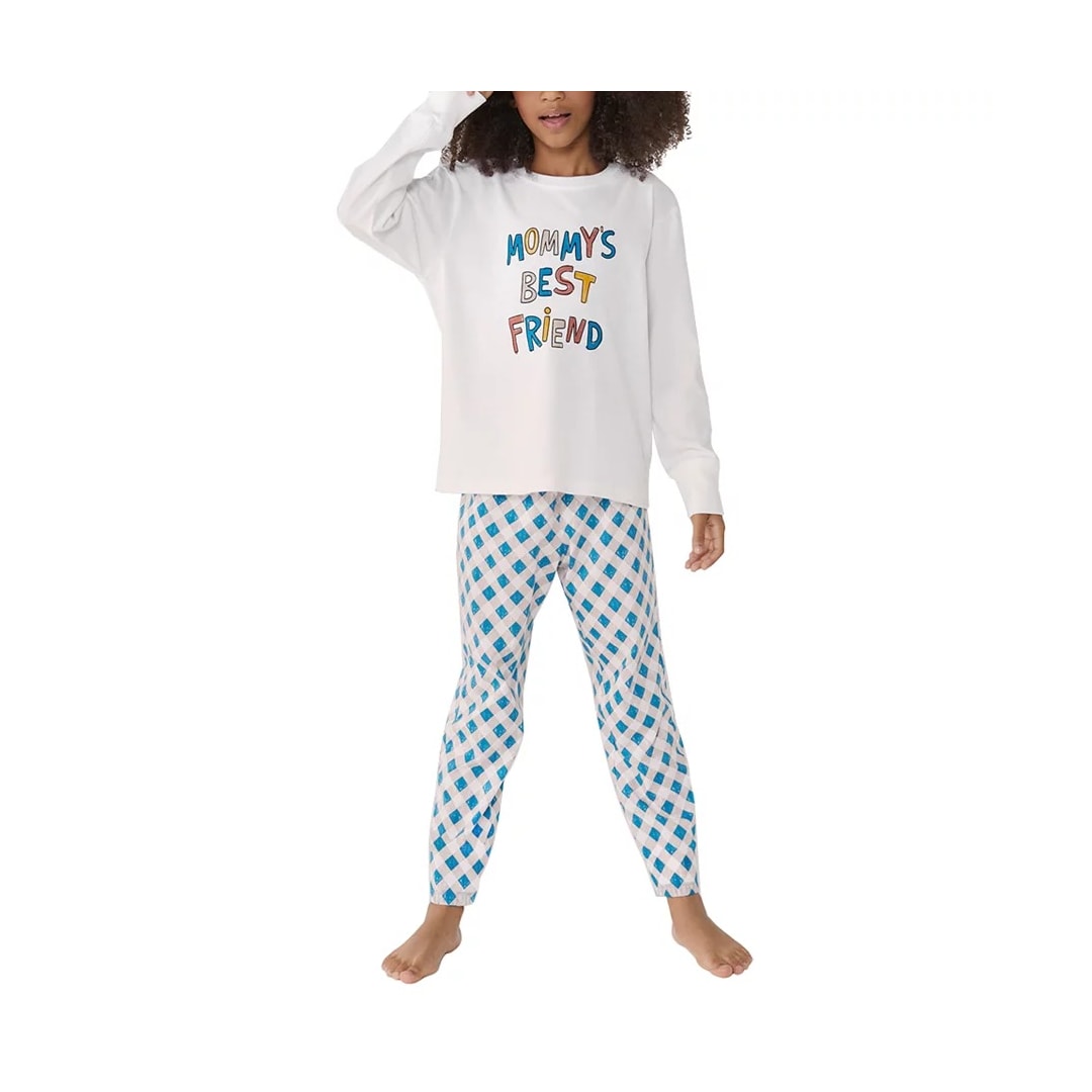Pijama Hering Infantil Manga Longa Feminino 7cr5 Creme/Menta