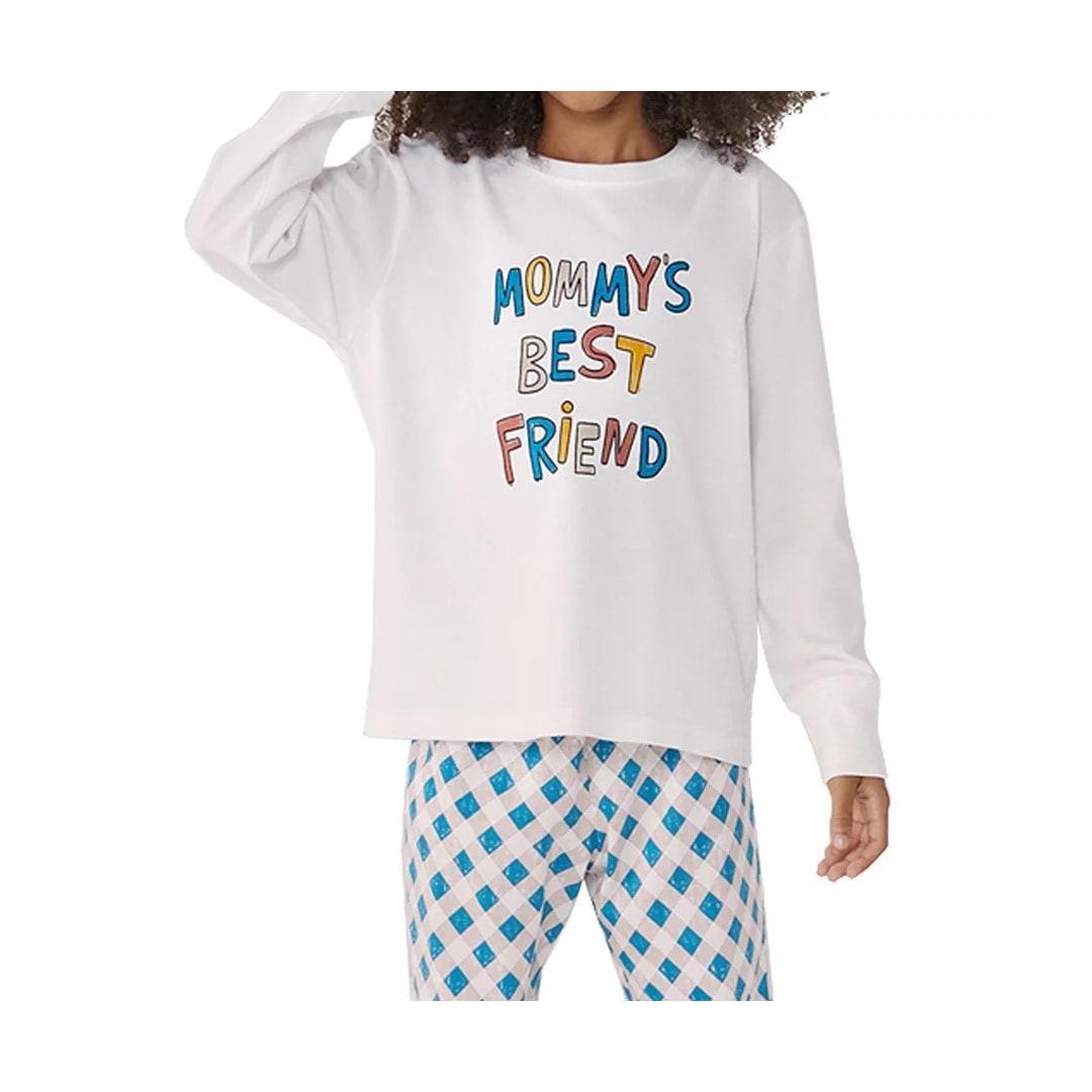 Pijama Hering Infantil Manga Longa Feminino 7cr5 Creme/Menta