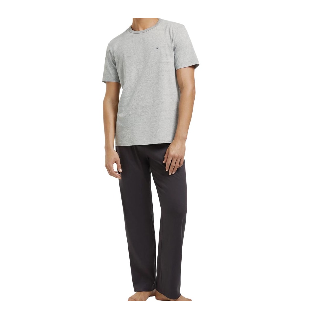 Pijama Hering Longo Manga Curta Masculino 7Cud Mescla