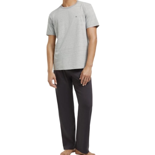 Pijama Hering Longo Manga Curta Masculino 7Cud Mescla