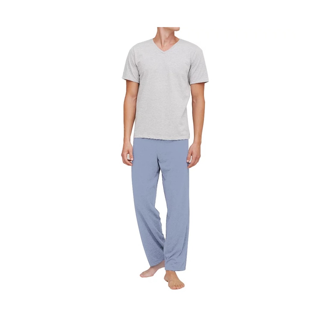 Pijama Hering Masculino Manga Curta 7b2x Mescla/Azul Pijama Hering Masculino Manga Curta 7b2x Mescla/Azul
