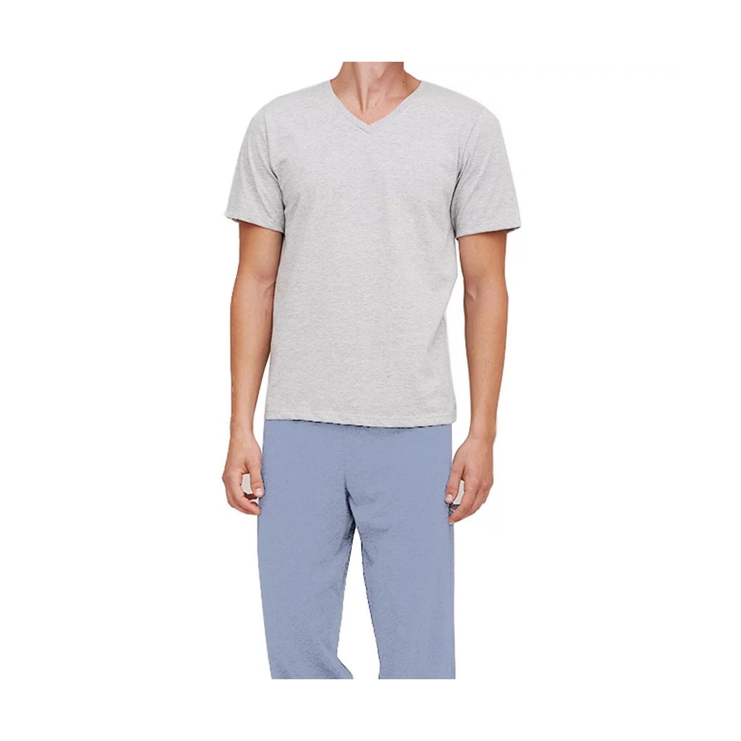 Pijama Hering Masculino Manga Curta 7b2x Mescla/Azul Pijama Hering Masculino Manga Curta 7b2x Mescla/Azul