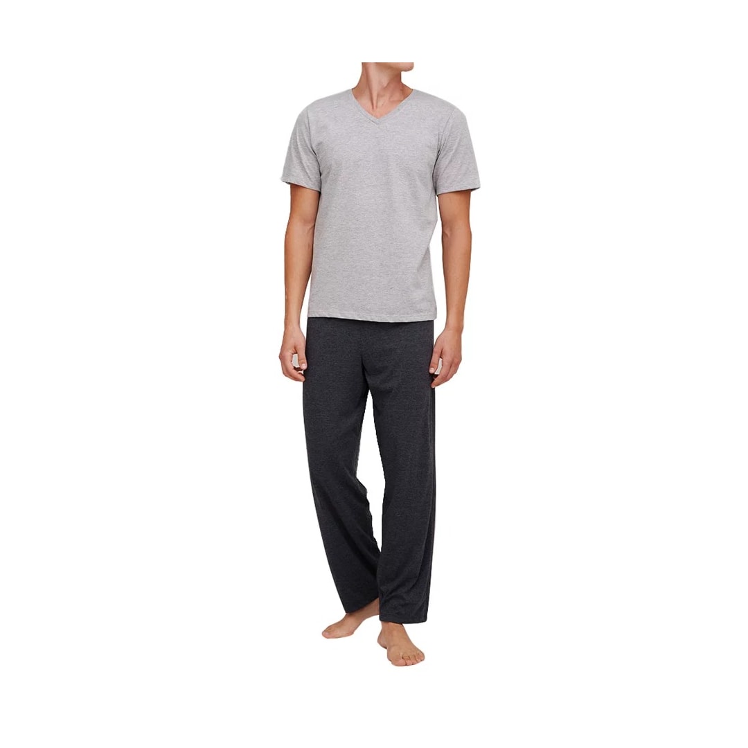 Pijama Hering Masculino Manga Curta 7b2x Mescla Cinza