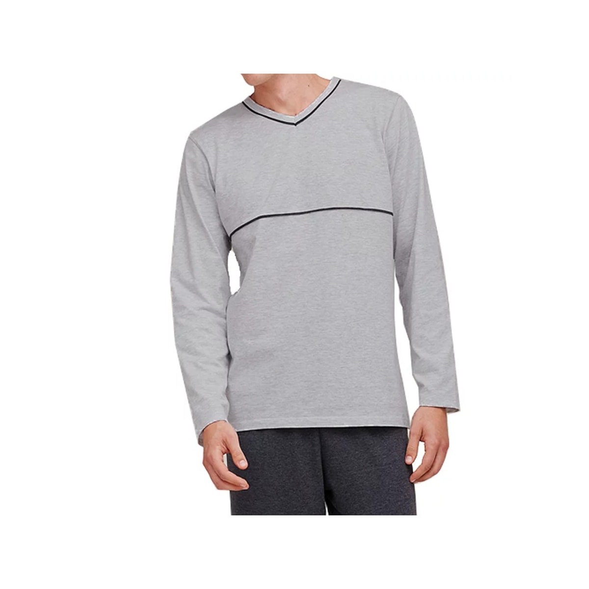 Pijama Hering Masculino Manga Longa 7604 Mescla/Chumbo