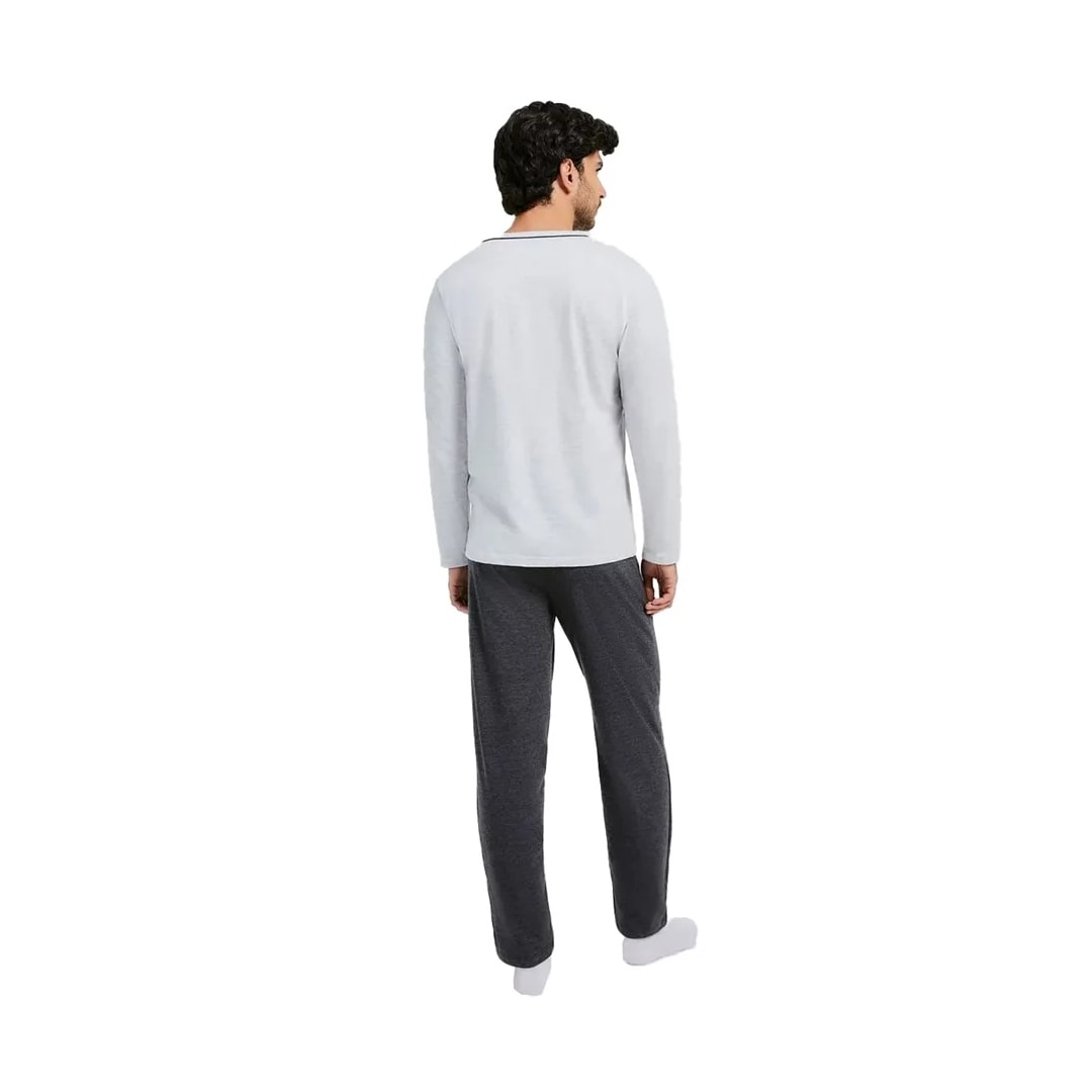 Pijama Hering Masculino Manga Longa 7604 Mescla Claro/Grafite