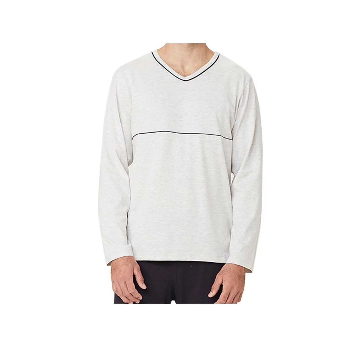 Pijama Hering Masculino Manga Longa 7604 Mescla/Preto Pijama Hering Masculino Manga Longa 7604 Mescla/Preto