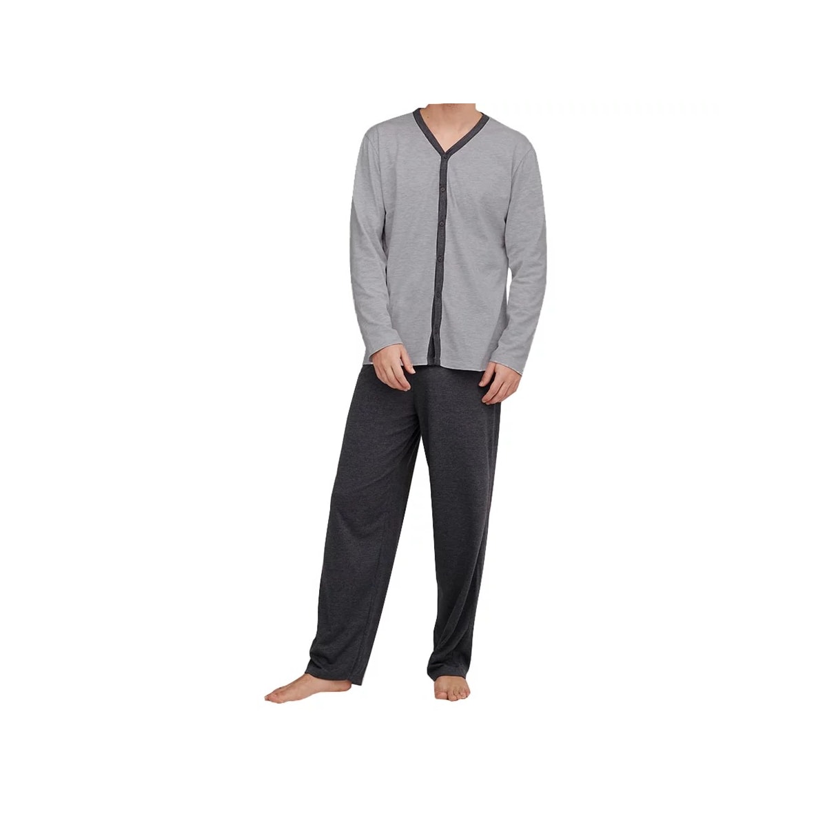 Pijama Hering Masculino Manga Longa 7bwq Mescla Claro