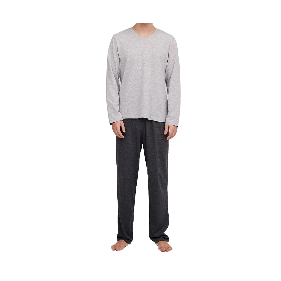 Pijama Hering Masculino Manga Longa 7Bxh Cinza/Mescla Chumbo