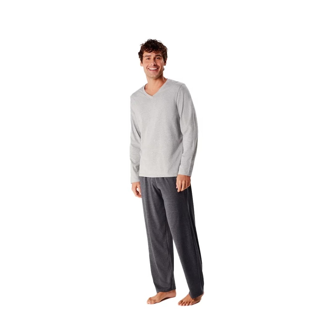 Pijama Hering Masculino Manga Longa 7Bxh Mescla/Chumbo Ihen Pijama Hering Masculino Manga Longa 7Bxh Mescla/Chumbo Ihen