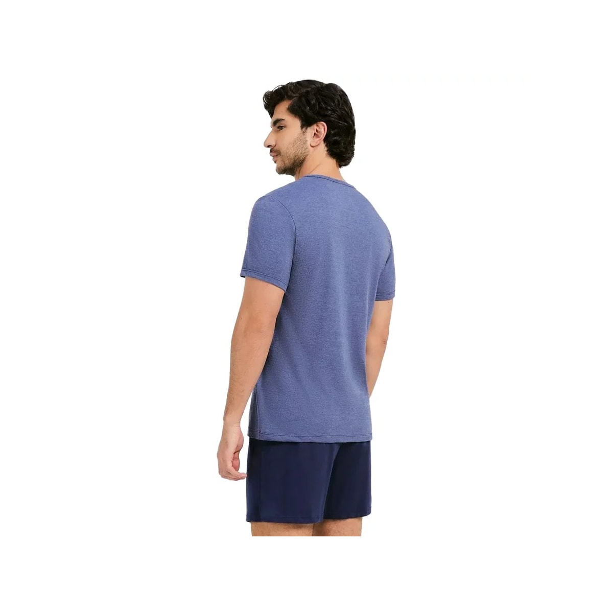 Pijama Hering Masculino Meia Manga 7Bdq Mescla Marinho MK7EN