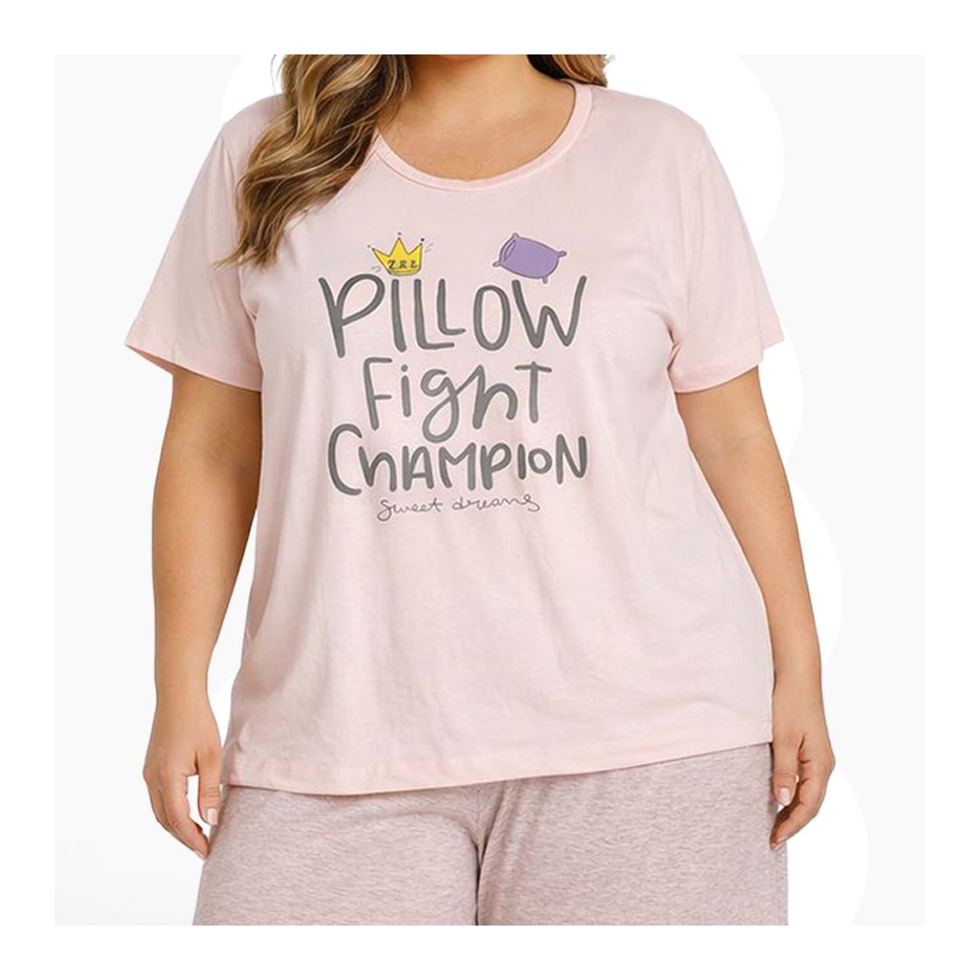 Pijama Luckymar Feminino Meia Manga 038 Salmao Pijama Luckymar Feminino Meia Manga 038 Salmao