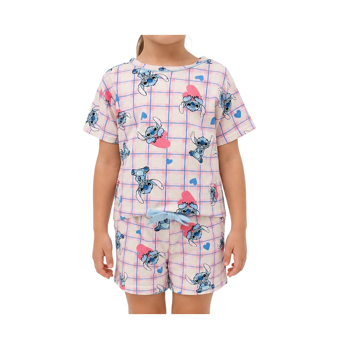 Pijama Malwee Disney Menina Verão 130034 Azul Stitch Pijama Malwee Disney Menina Verão 130034 Azul Stitch