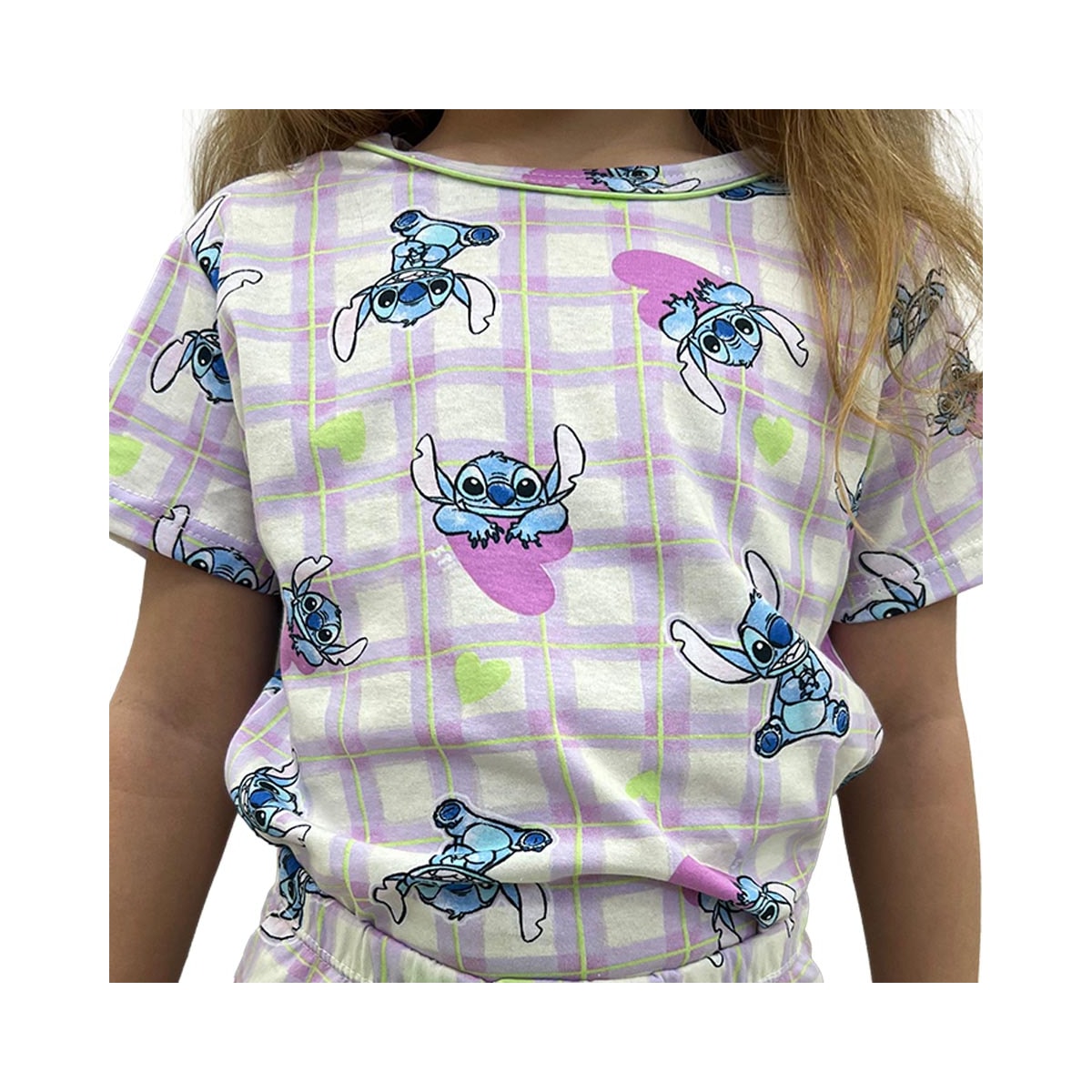 Pijama Malwee Disney Menina Verão 130034 Lilas Stitch