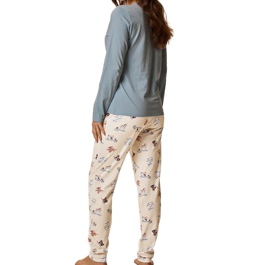 Pijama Malwee Feminino Aberto Inverno 134470 Dog/Azul