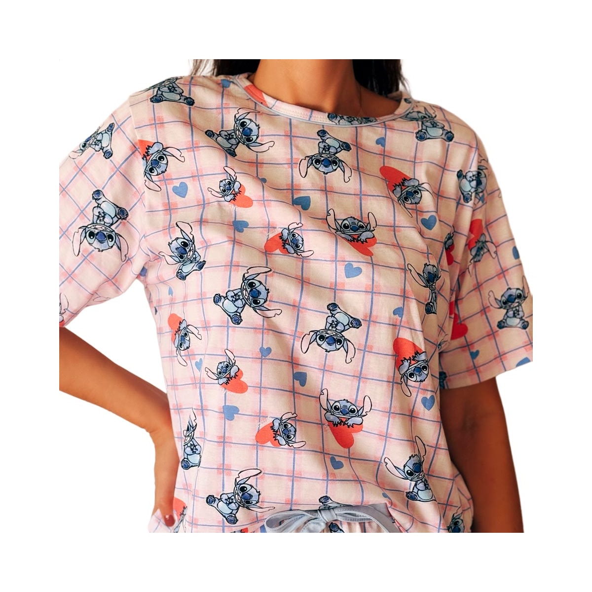 Pijama Malwee Feminino Verão 1000133016 Azul Stitch Pijama Malwee Feminino Verão 1000133016 Azul Stitch