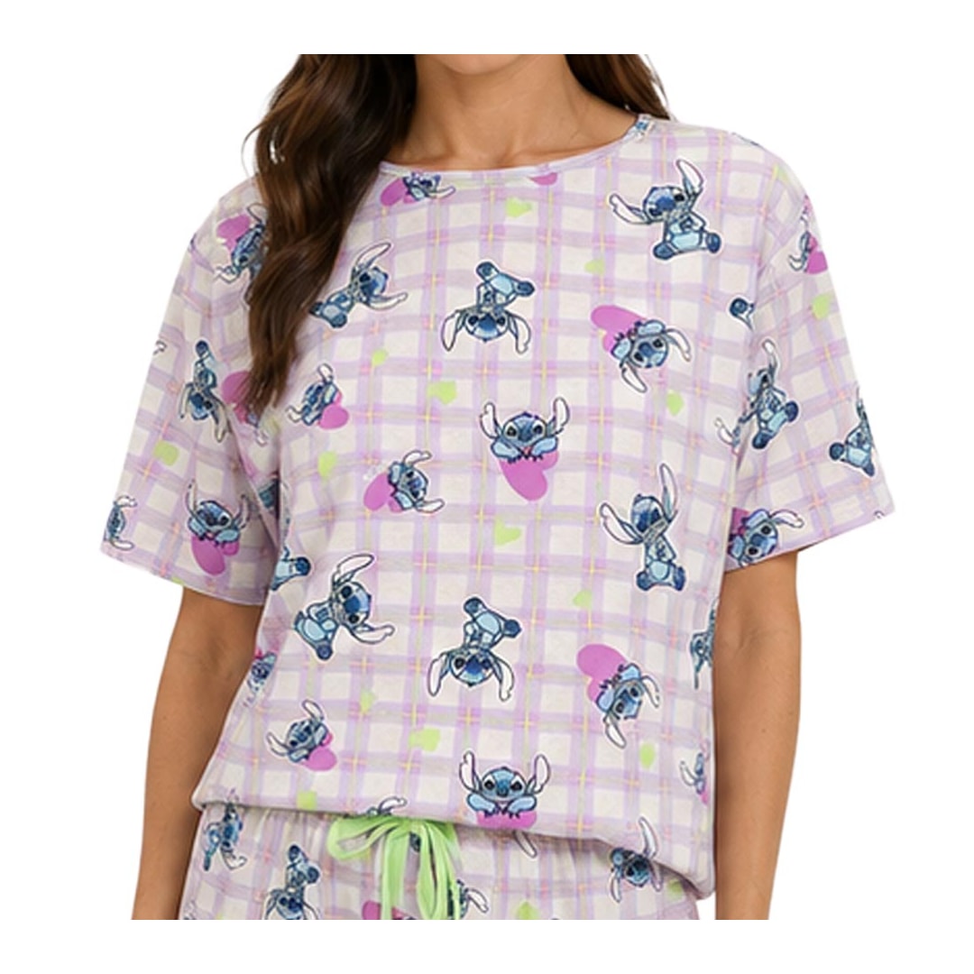 Pijama Malwee Feminino Verão 1000133016 Lilas Stitch