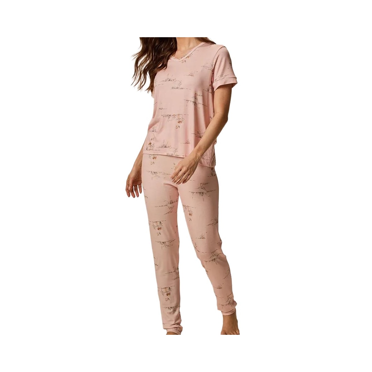 Pijama Malwee Feminino Verão Com Calça 1000134467 Rose