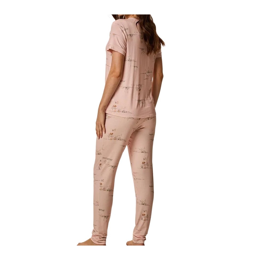 Pijama Malwee Feminino Verão Com Calça 1000134467 Rose