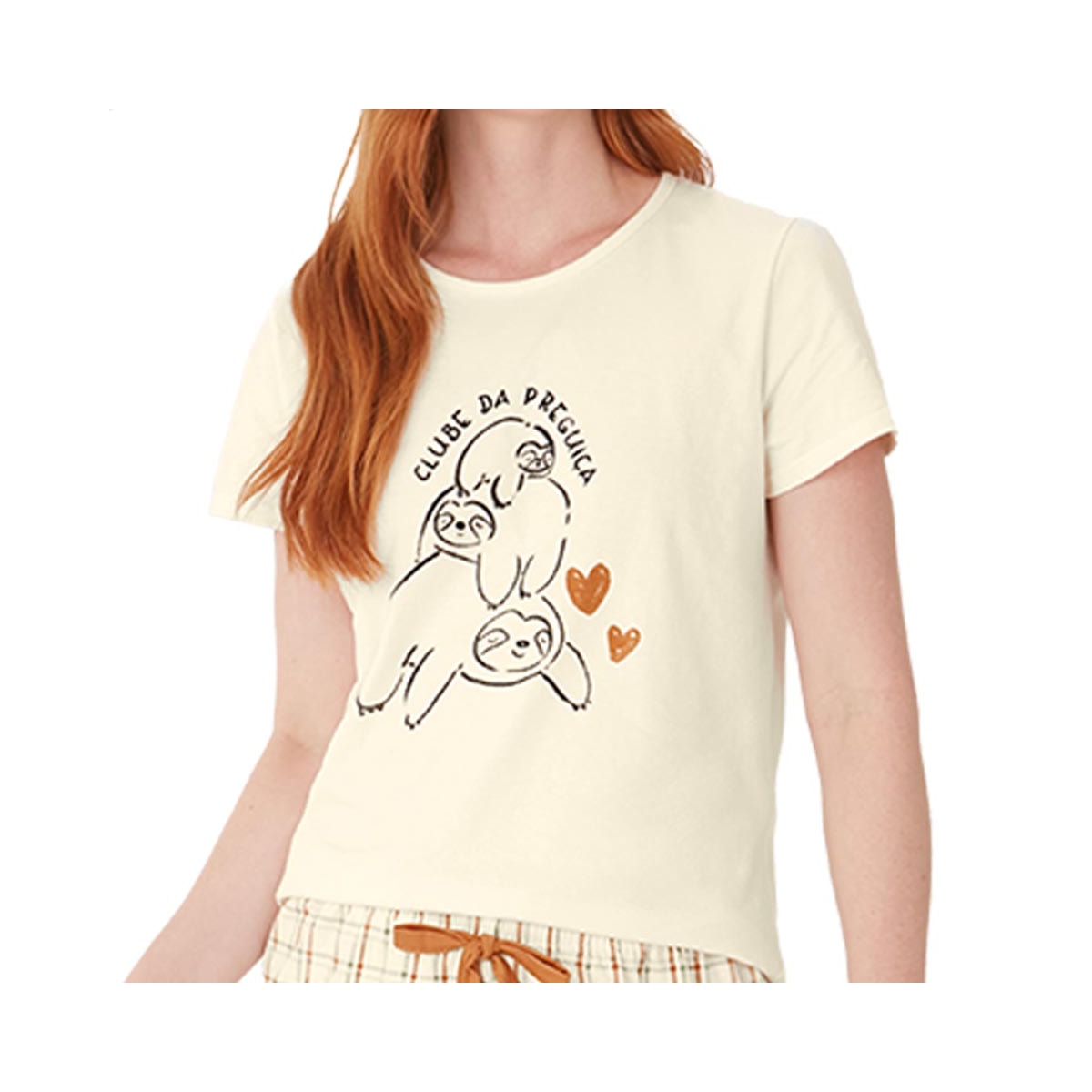 Pijama Malwee Feminino Verão Meia Manga 130678 Creme Pijama Malwee Feminino Verão Meia Manga 130678 Creme
