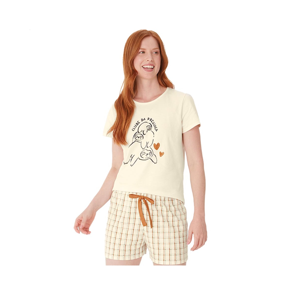 Pijama Malwee Feminino Verão Meia Manga 130678 Creme Pijama Malwee Feminino Verão Meia Manga 130678 Creme