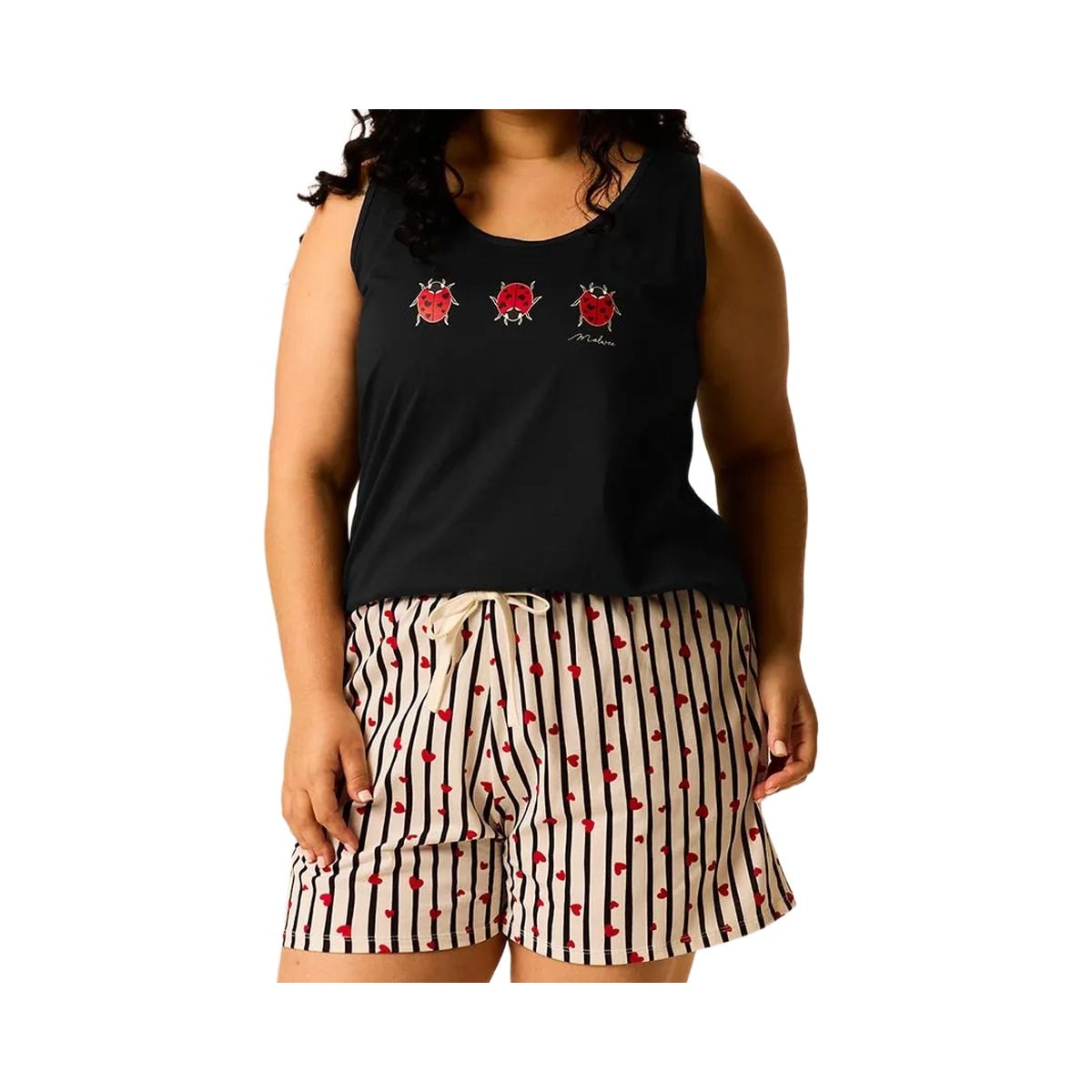 Pijama Malwee Feminino Verão Plus Size 130759 Preto Pijama Malwee Feminino Verão Plus Size 130759 Preto