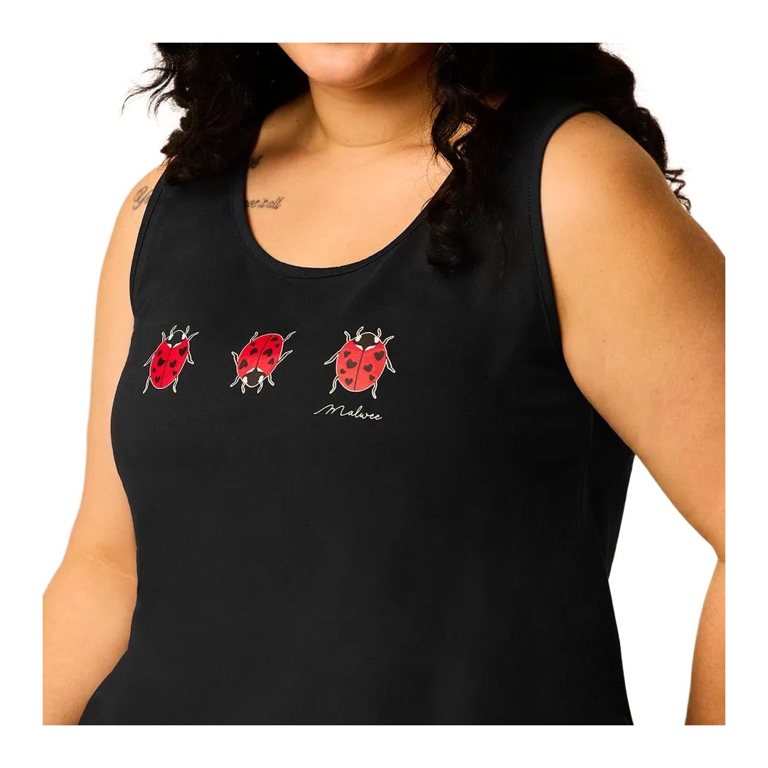 Pijama Malwee Feminino Verão Plus Size 130759 Preto