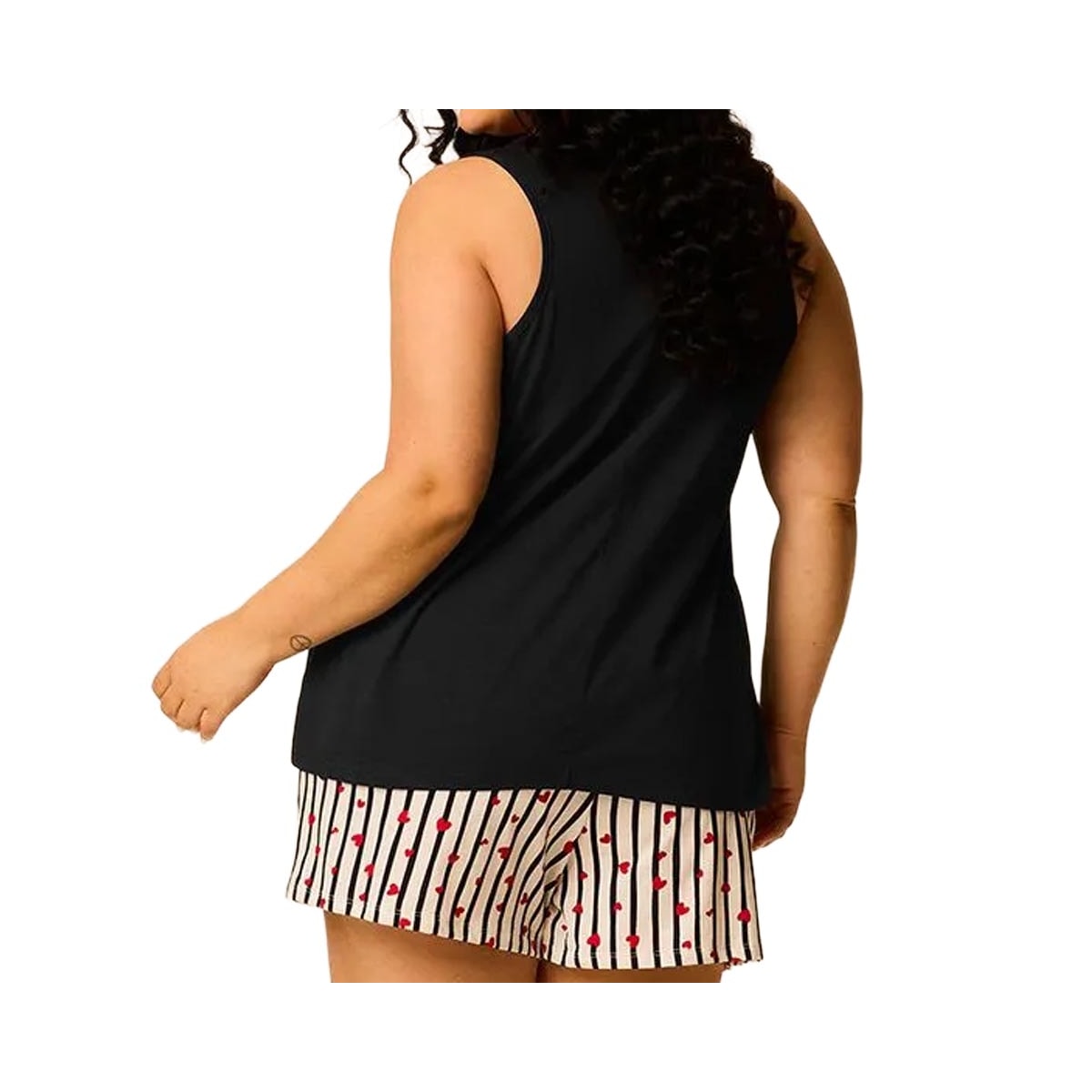 Pijama Malwee Feminino Verão Plus Size 130759 Preto