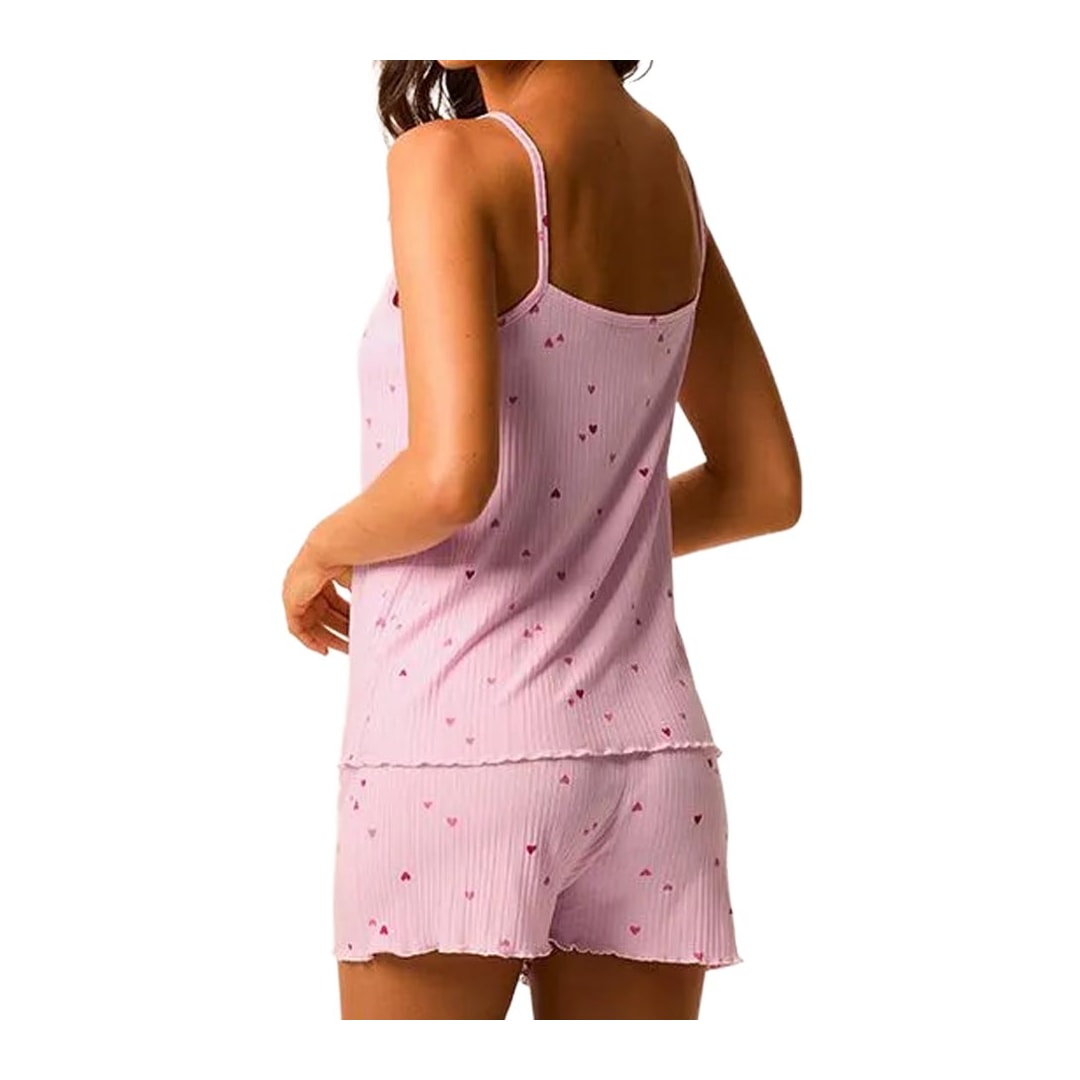 Pijama Malwee Feminino Verão Sem Manga 138983 Rosa