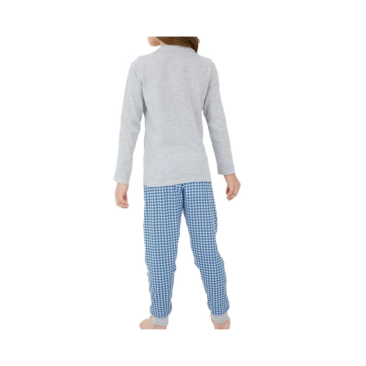 Pijama Malwee Kids Menina Manga Longa 126844 Mescla Cinza