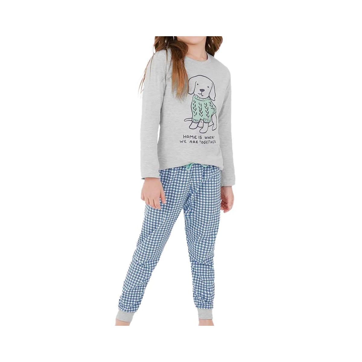 Pijama Malwee Kids Menina Manga Longa 126844 Mescla Cinza Pijama Malwee Kids Menina Manga Longa 126844 Mescla Cinza