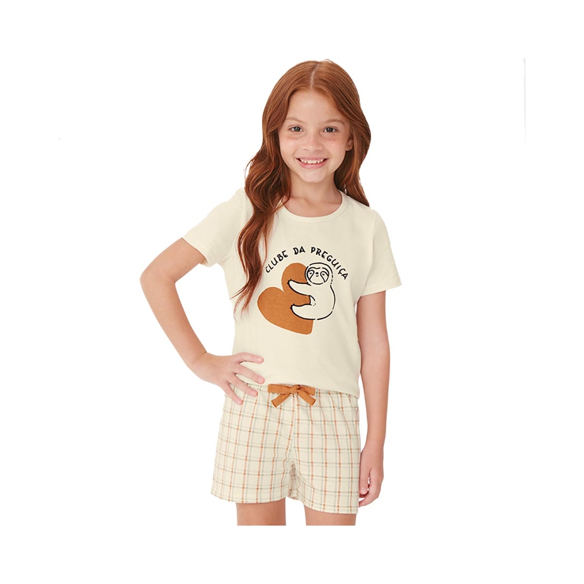Pijama Malwee Kids Menina Meia Manga 30747 Creme Pijama Malwee Kids Menina Meia Manga 30747 Creme