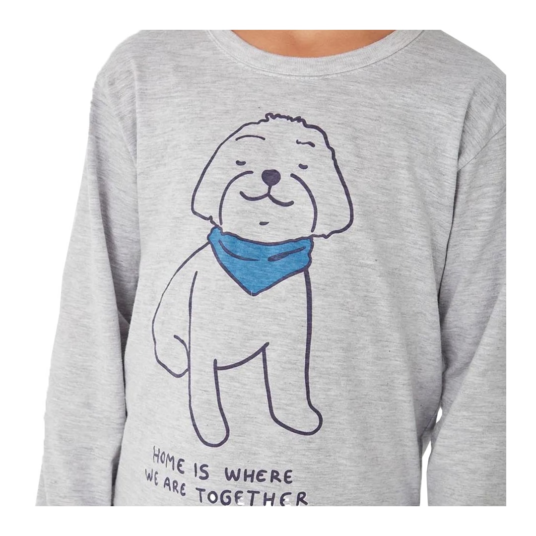 Pijama Malwee Kids Menino Manga Longa 1000126780 Mescla Cinza