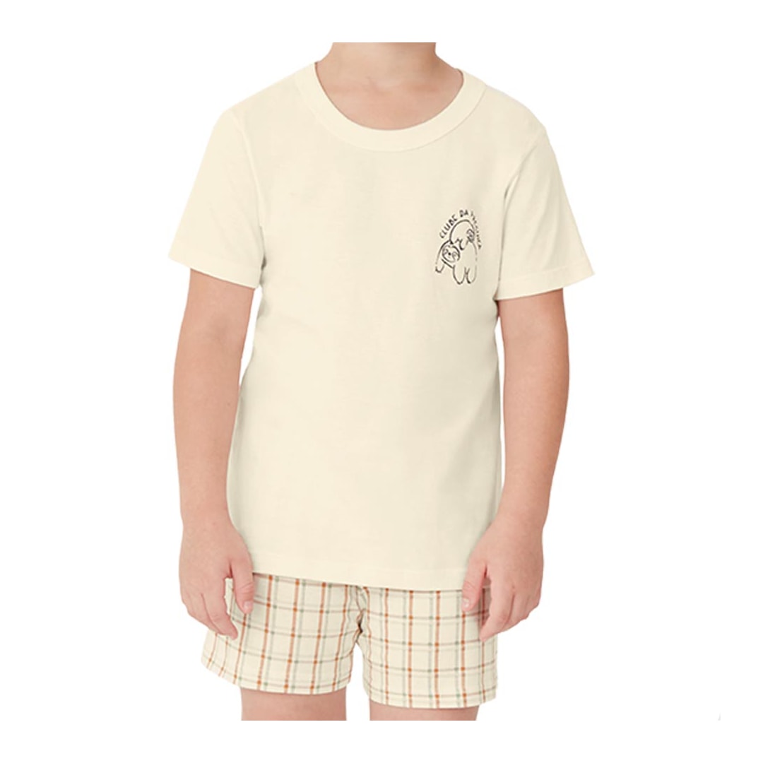 Pijama Malwee Kids Menino Meia Manga 130753 Bege Claro Pijama Malwee Kids Menino Meia Manga 130753 Bege Claro