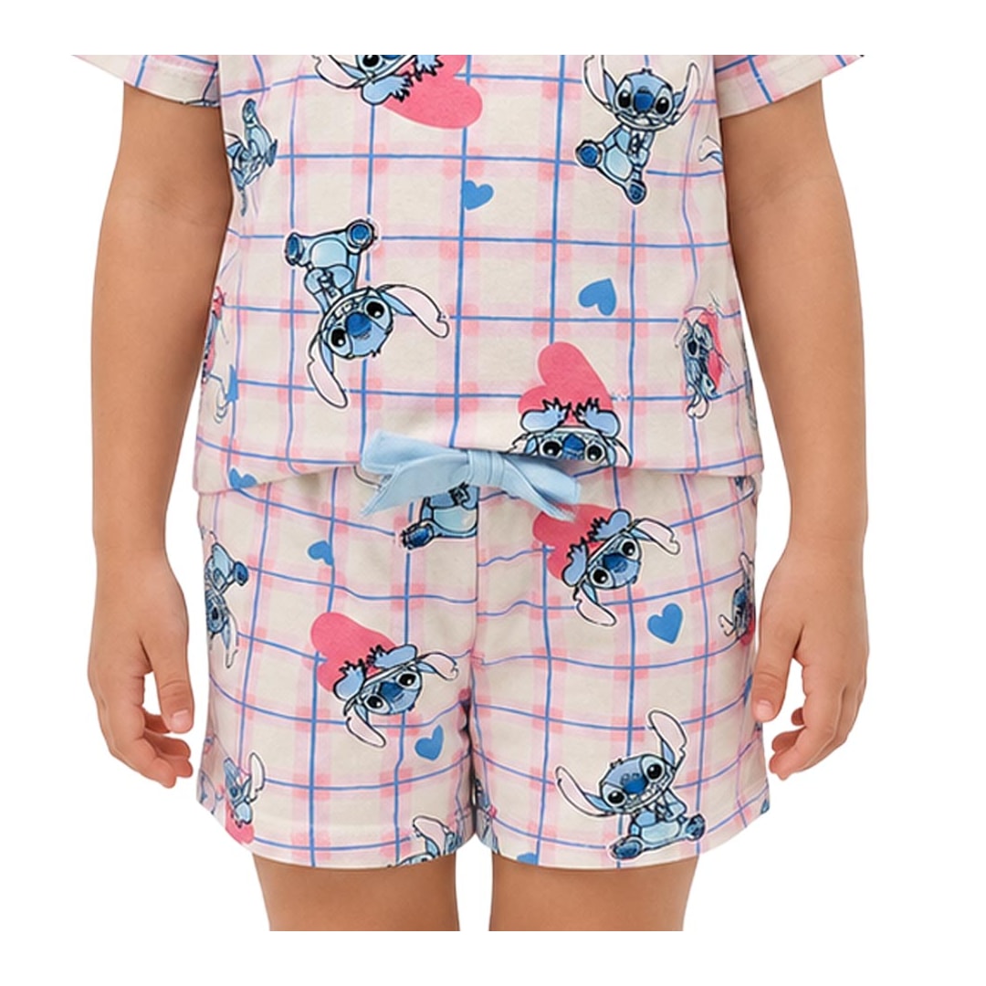 Pijama Malwee Menina Meia Manga 1000130034 Azul Stitch Pijama Malwee Menina Meia Manga 1000130034 Azul Stitch