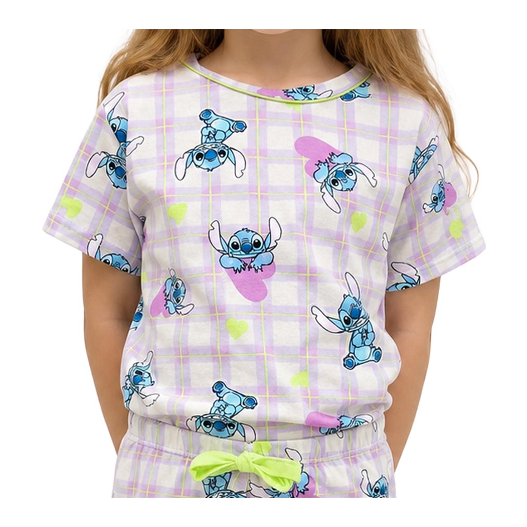 Pijama Malwee Menina Meia Manga 1000130034 Lilas Stitch Pijama Malwee Menina Meia Manga 1000130034 Lilas Stitch