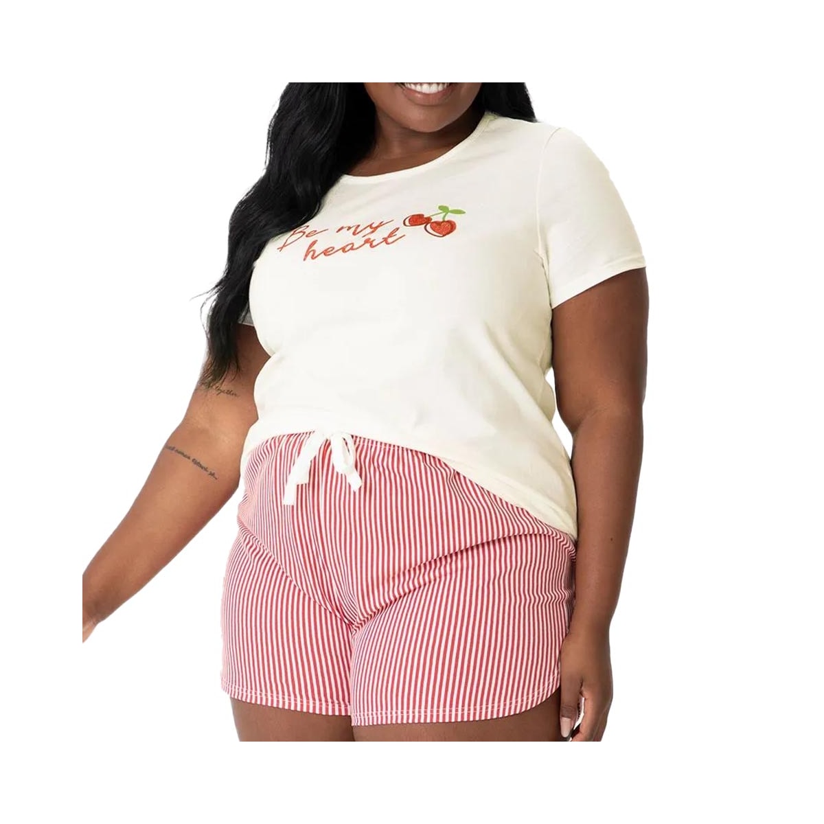 Pijama Malwee Verão Meia Manga 128764 Branco Off Pijama Malwee Verão Meia Manga 128764 Branco Off