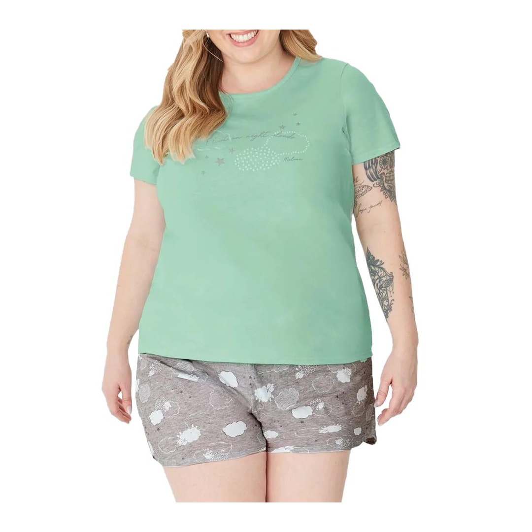 Pijama Malwee Verão Meia Manga 128764 Verde Pijama Malwee Verão Meia Manga 128764 Verde