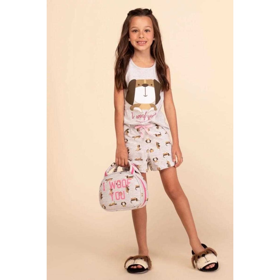 Pijama Mensageiro dos Sonhos Infantil Feminino 0131302 Mescla Alvejado