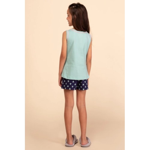 Pijama Mensageiro dos Sonhos Infantil Feminino Sm 0131297 Verde/Azul